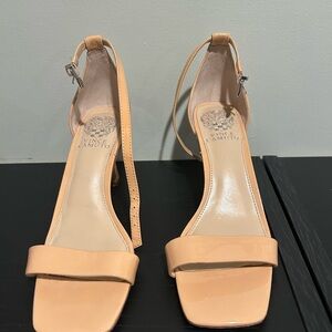 Vince Camuto Patent Nude Ankle-Strap Heels